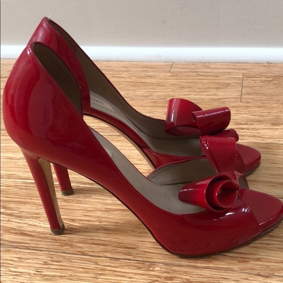 Valentino Patent Couture Bow PeepToe Platform Pump - Picture 13 of 16